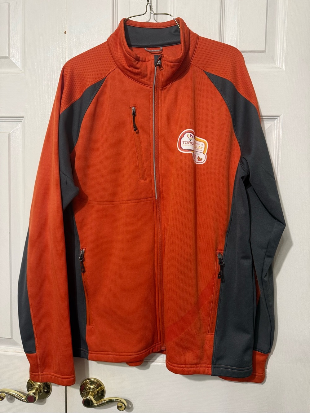 Toronto 2015 torch relay Orange and Charcoal Full-Zip Athletic Jacket